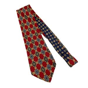 Tommy Hilfiger Necktie Dark Red Navy and Gold